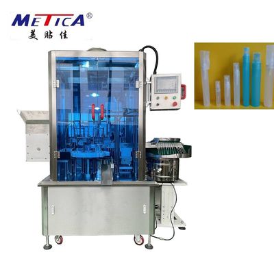 220V 50Hz 2kW স্বয়ংক্রিয় পেন স্প্রেয়ার ফিলিং এবং ক্যাপিং মেশিন 1500-2000BPH এবং 5-50ml ফিলিং ভলিউম সহ